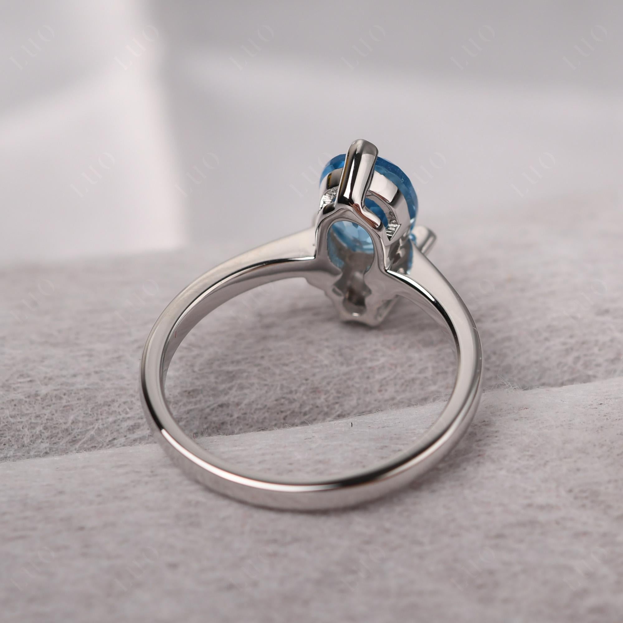 Swiss Blue Topaz Nature Inspired Bee Ring - LUO Jewelry