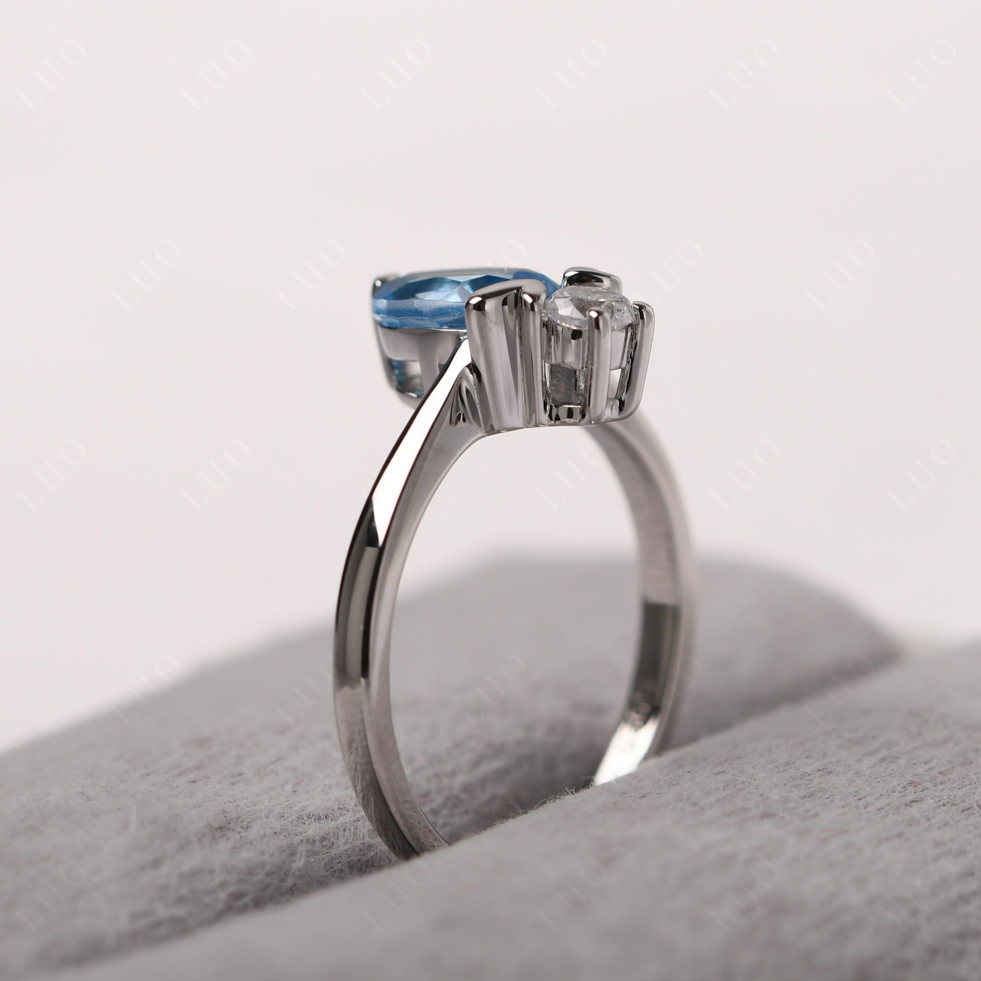 Swiss Blue Topaz Nature Inspired Bee Ring - LUO Jewelry