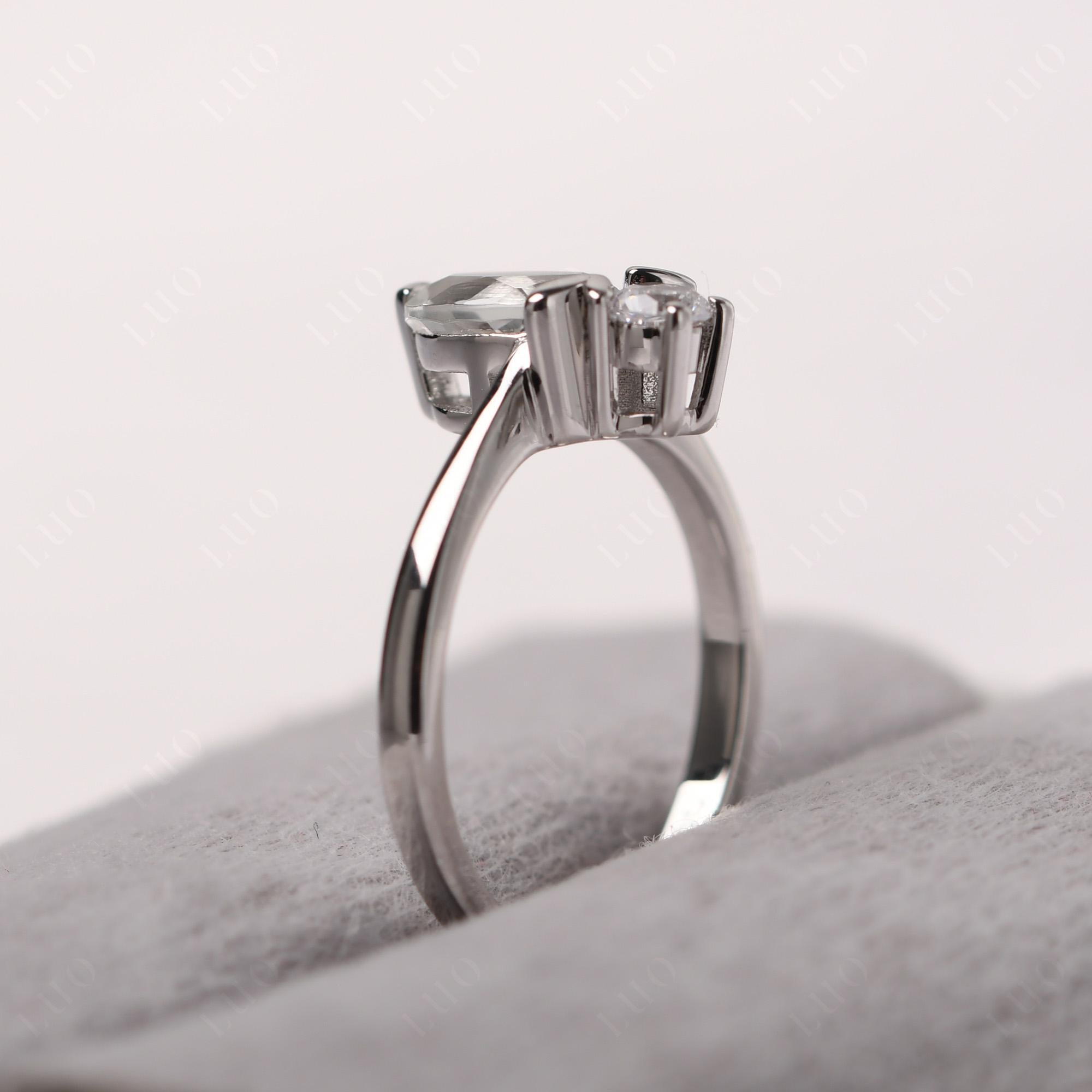 White Topaz Nature Inspired Bee Ring - LUO Jewelry