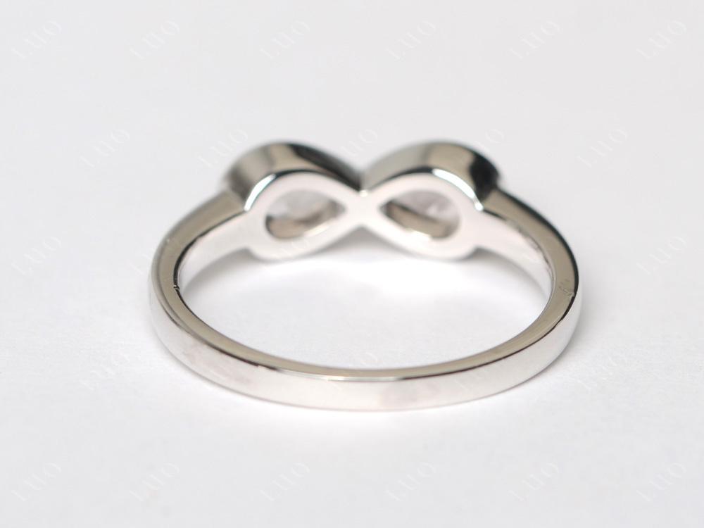 Pear Shaped 2 Stone Morganite Infinity Ring - LUO Jewelry