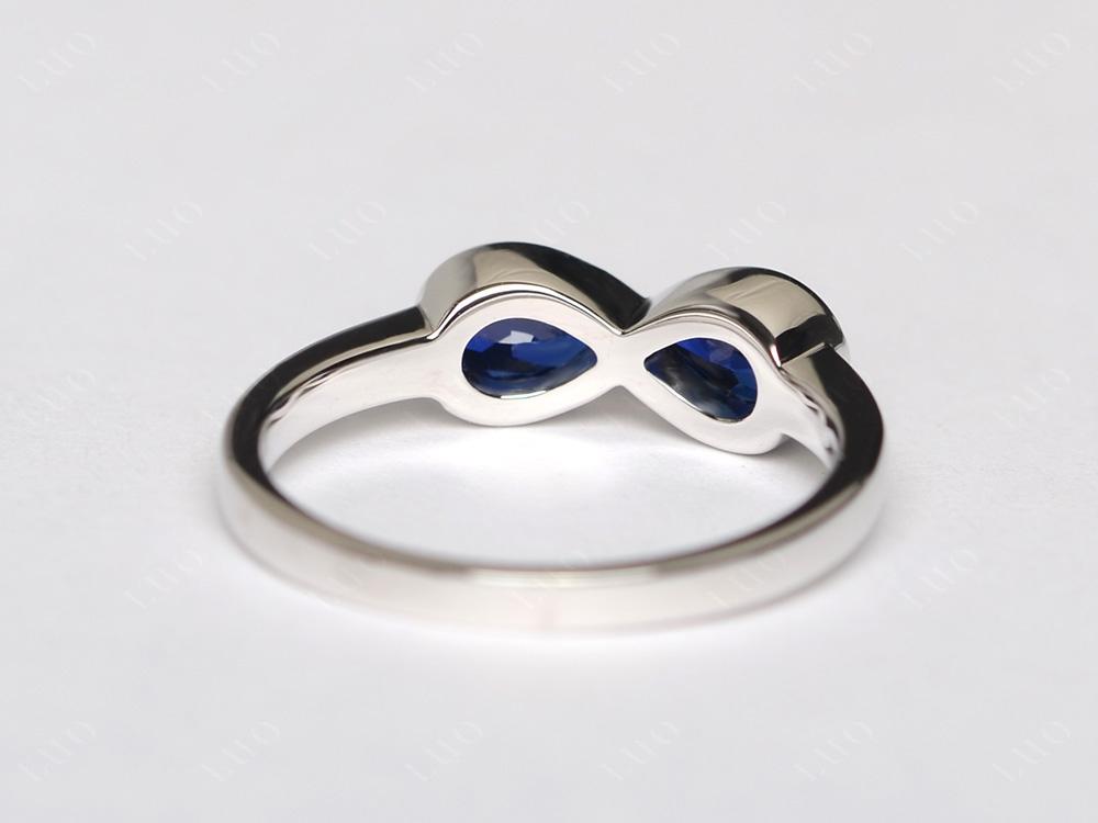 Pear Shaped 2 Stone Sapphire Infinity Ring - LUO Jewelry