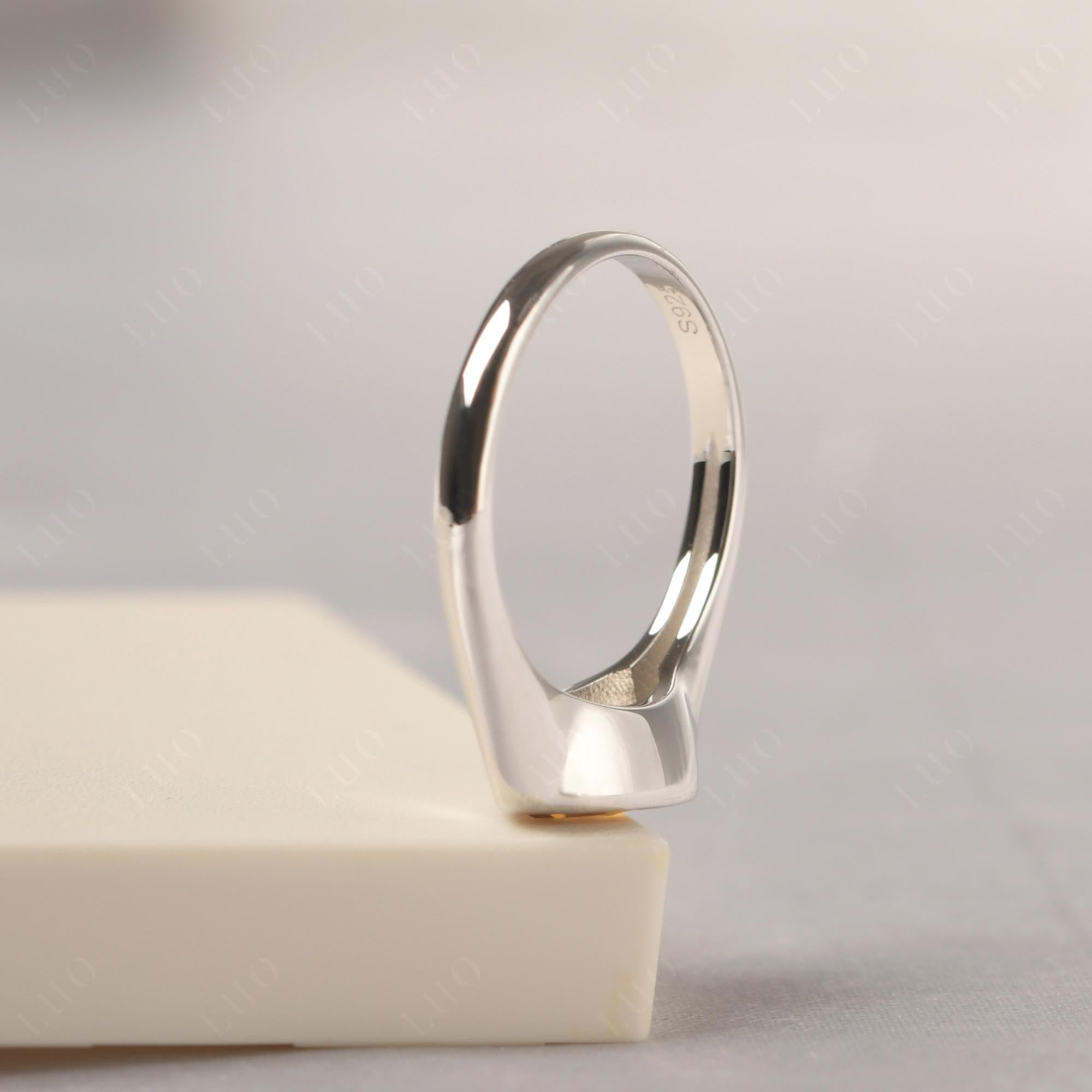 Citrine East West Pear Engagement Ring - LUO Jewelry