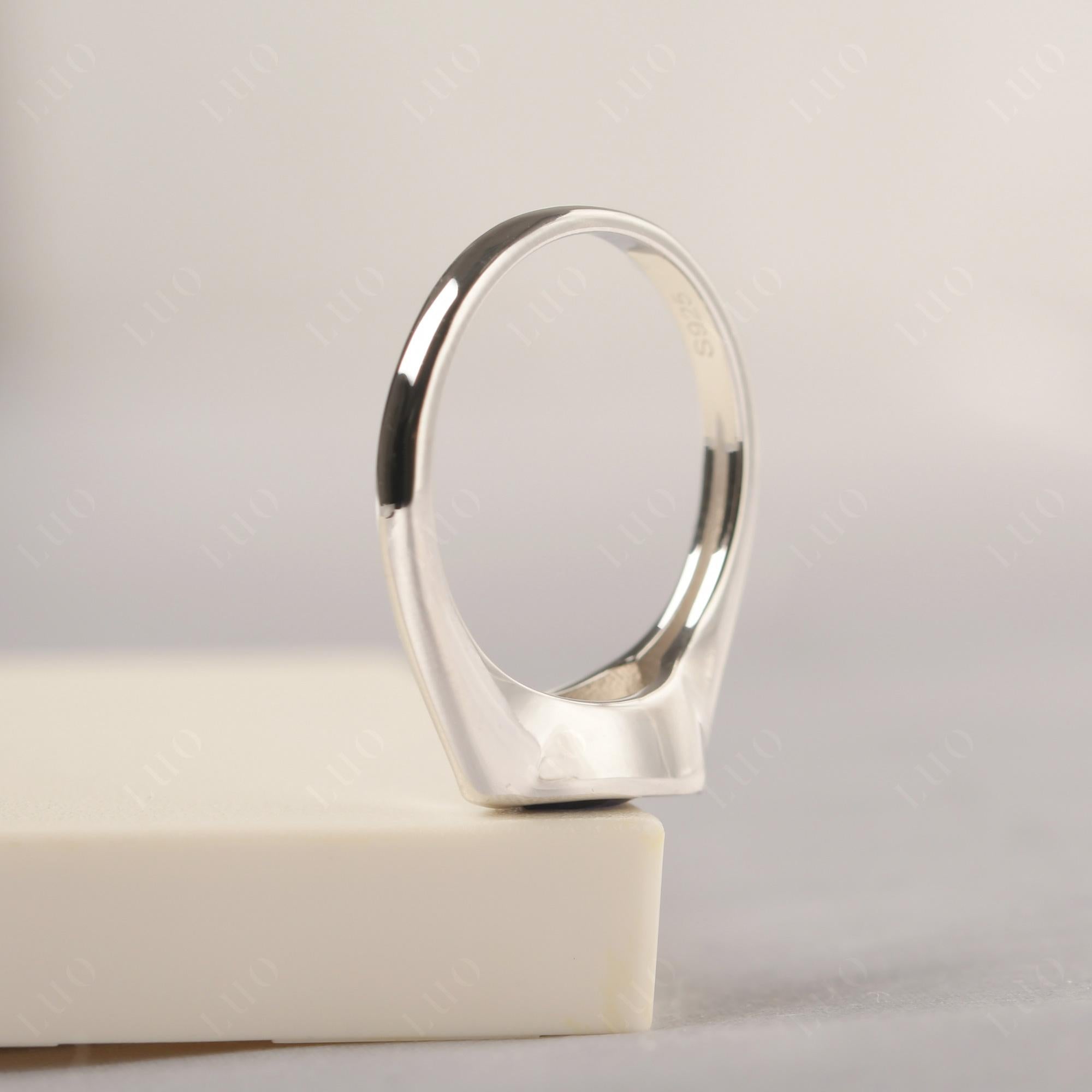 Sapphire East West Pear Engagement Ring - LUO Jewelry