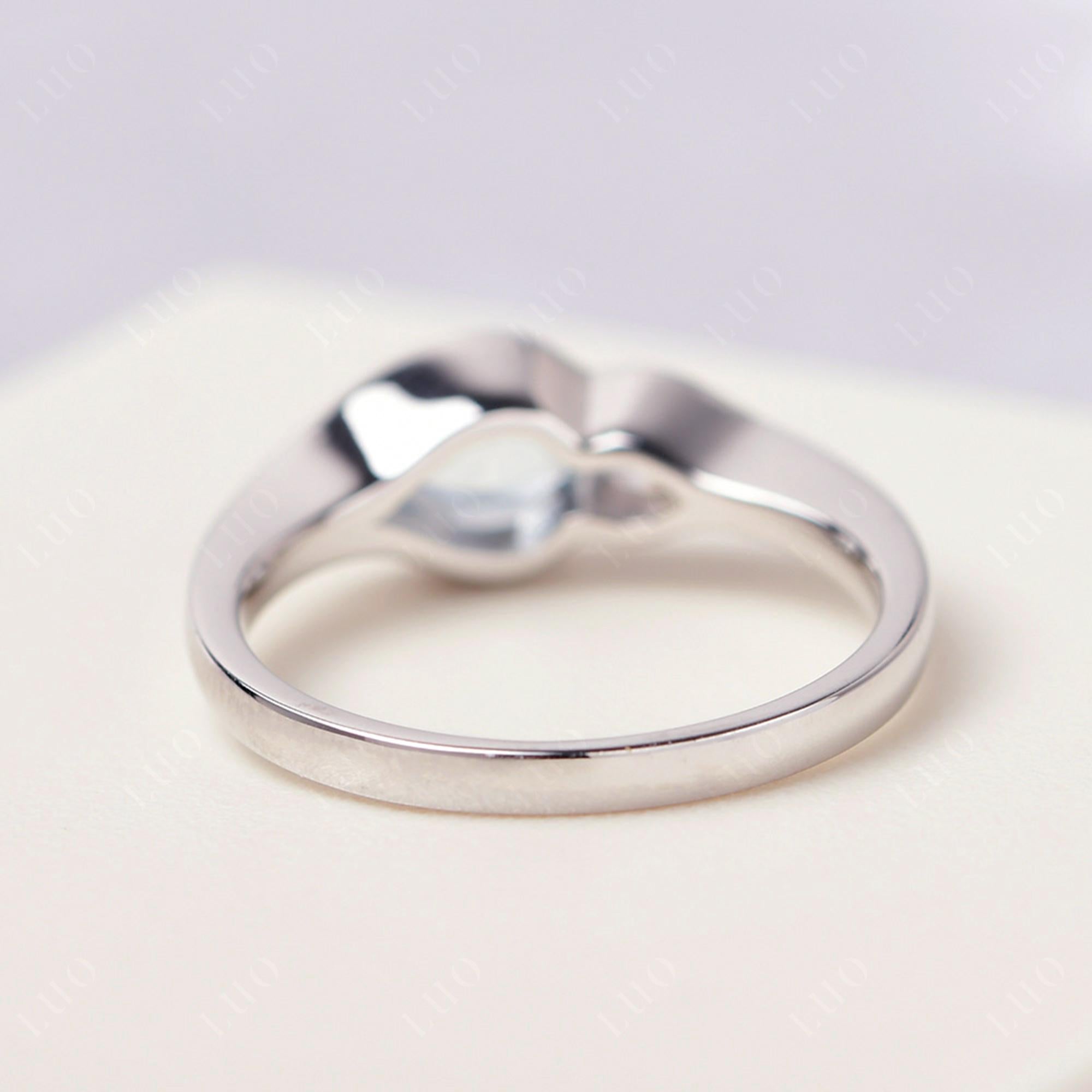 Vintage Aquamarine Bezel Pear Engagement Ring - LUO Jewelry