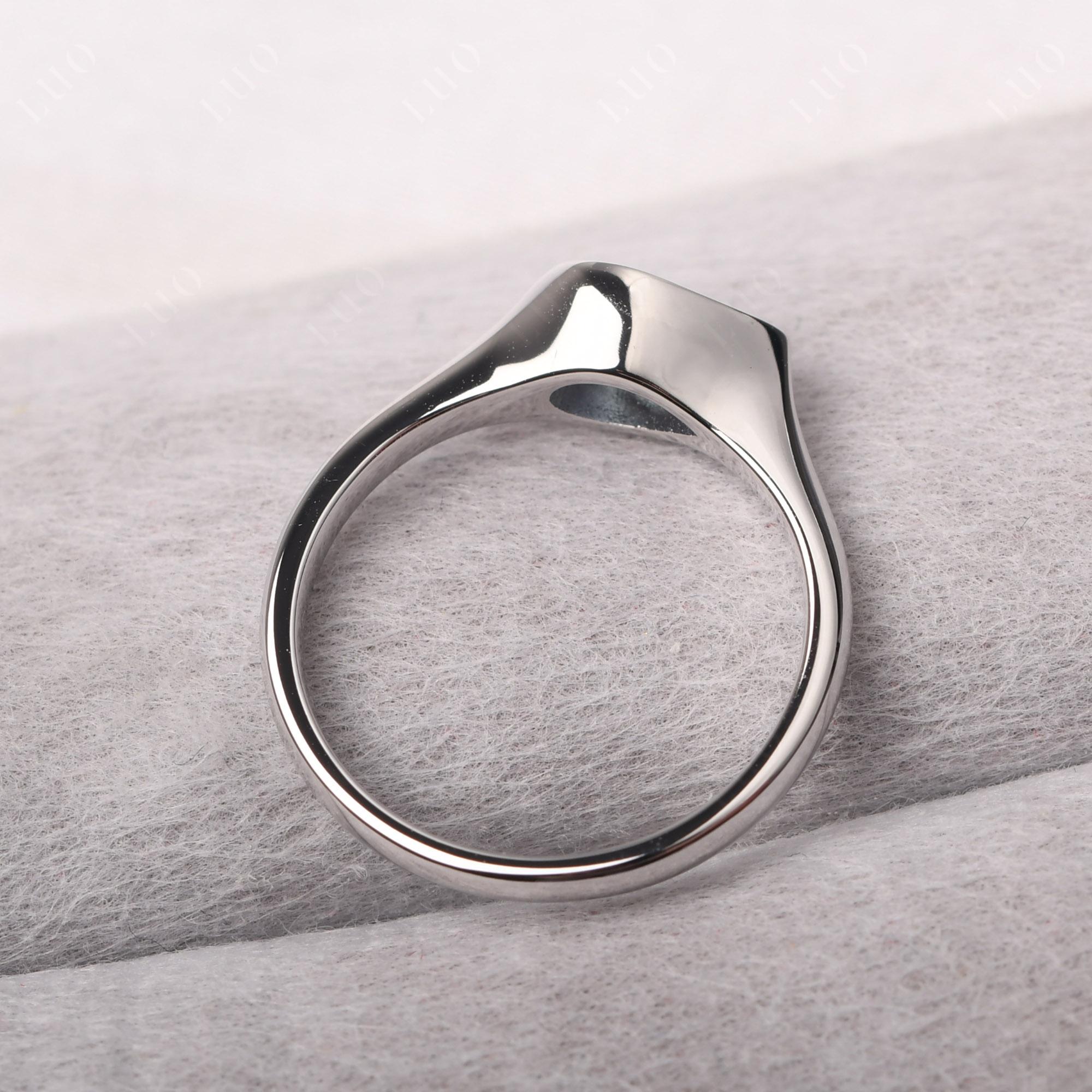Horizontal Pear Lab Created Alexandrite Engagement Ring - LUO Jewelry