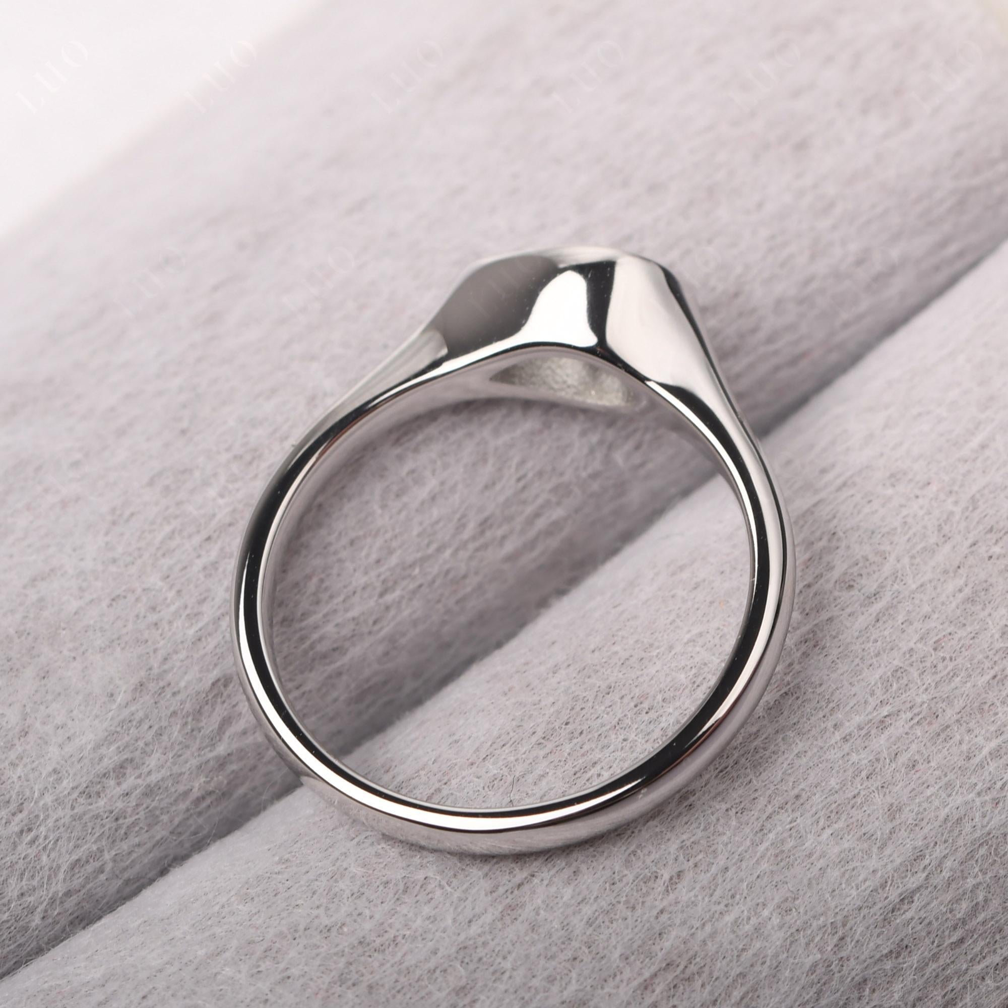 Horizontal Pear Green Amethyst Engagement Ring - LUO Jewelry