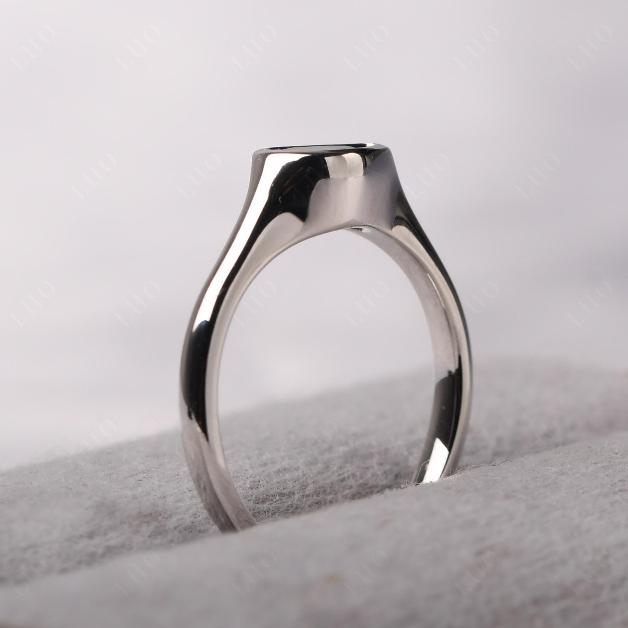 Horizontal Pear Pink Cubic Zirconia Engagement Ring - LUO Jewelry