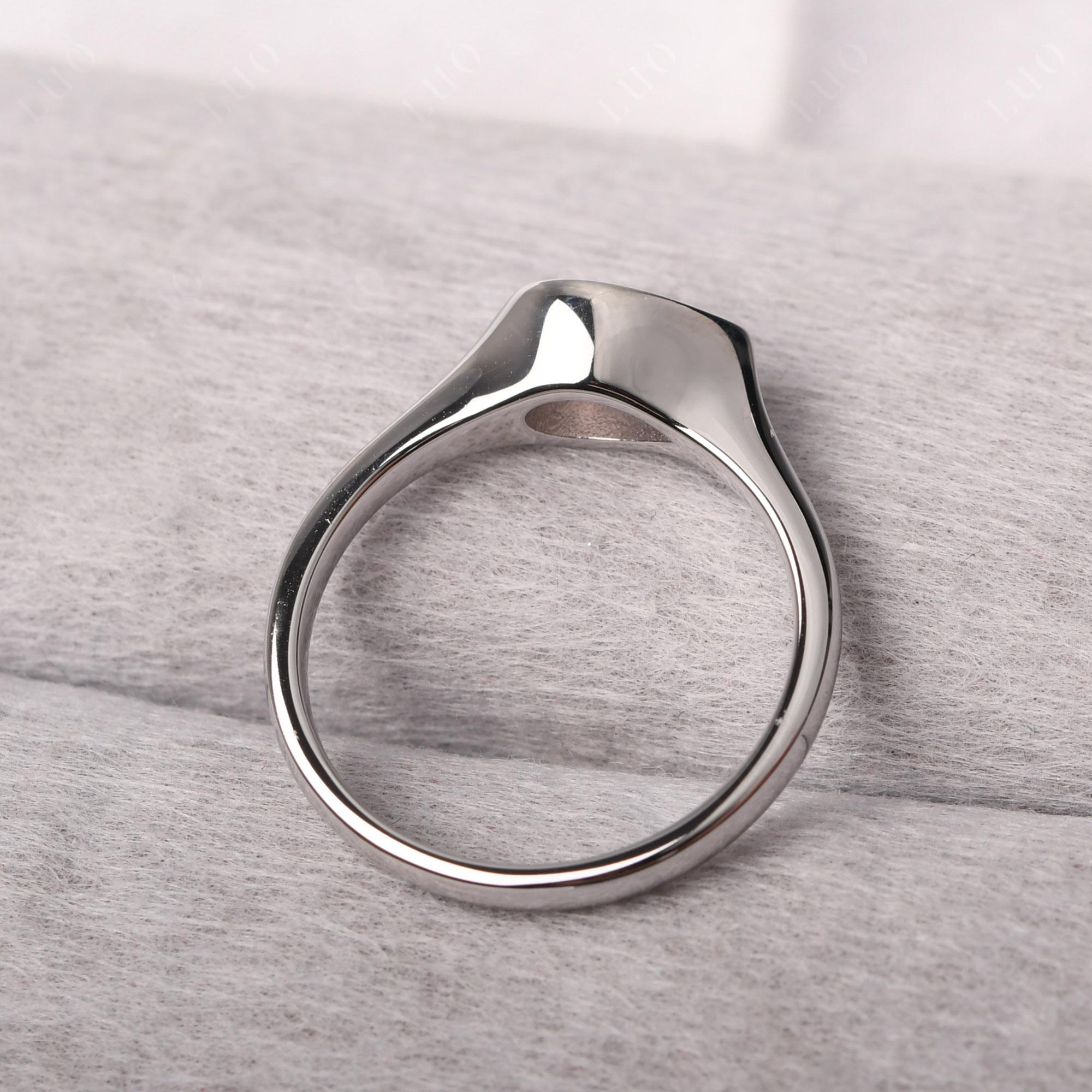 Horizontal Pear Rose Quartz Engagement Ring - LUO Jewelry