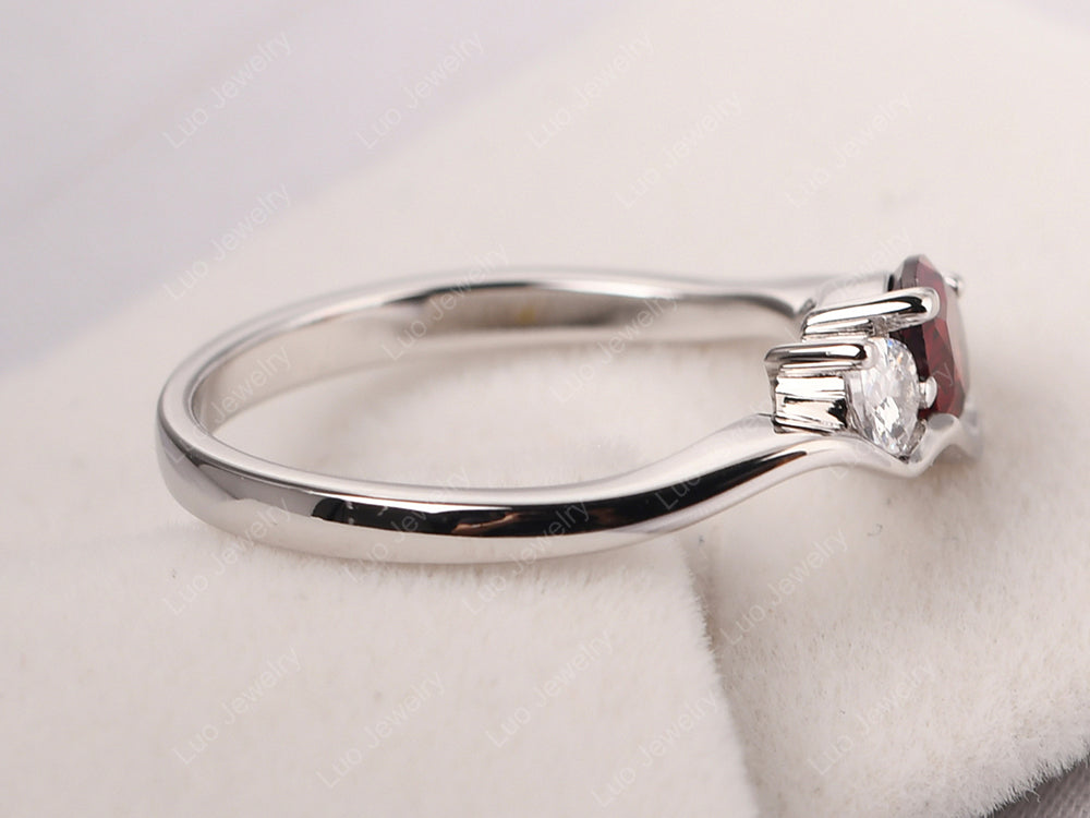 Unique Mothers Rings 2 Stones Garnet Ring - LUO Jewelry