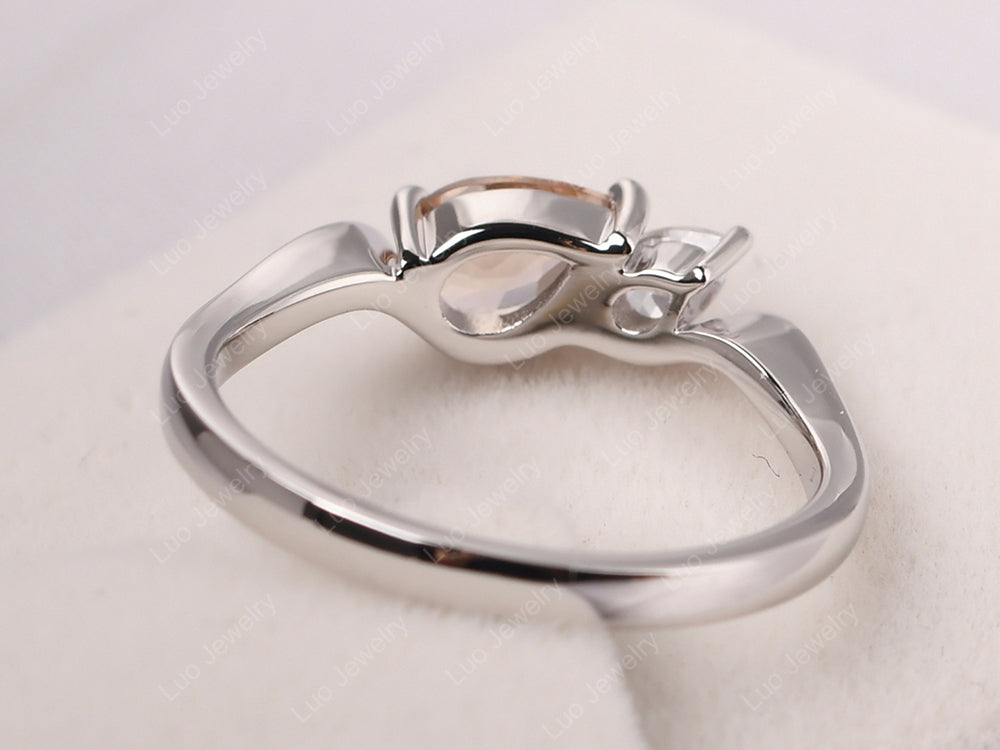 Unique Mothers Rings 2 Stones Morganite Ring - LUO Jewelry