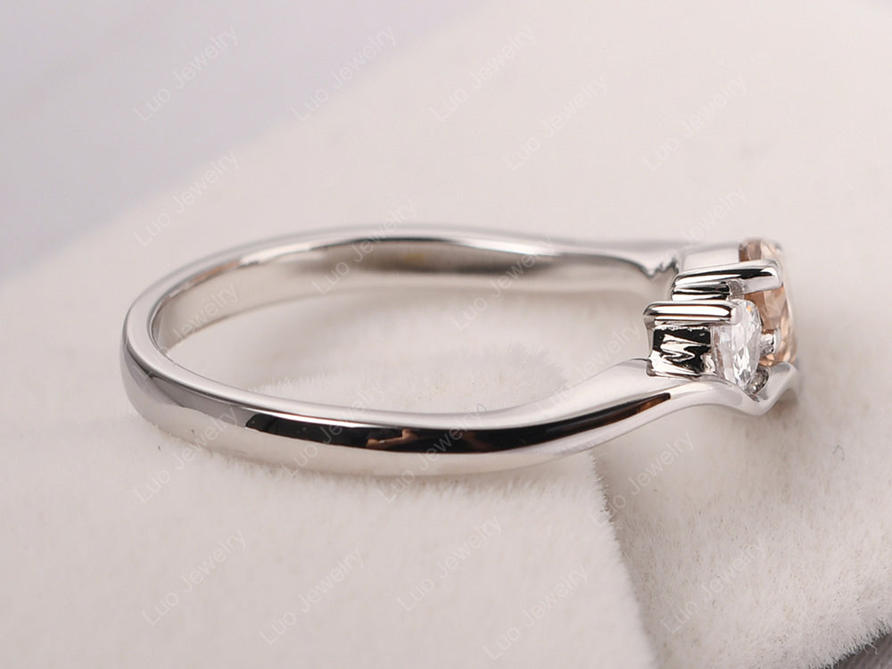 Unique Mothers Rings 2 Stones Morganite Ring - LUO Jewelry