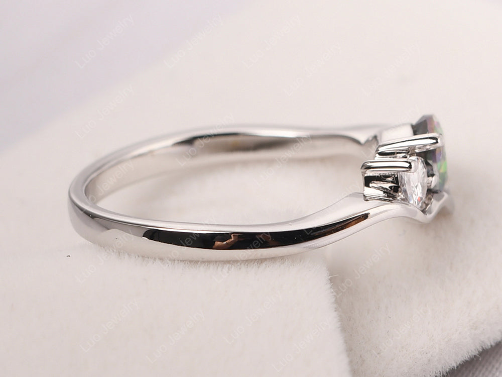Unique Mothers Rings 2 Stones Mystic Topaz Ring - LUO Jewelry