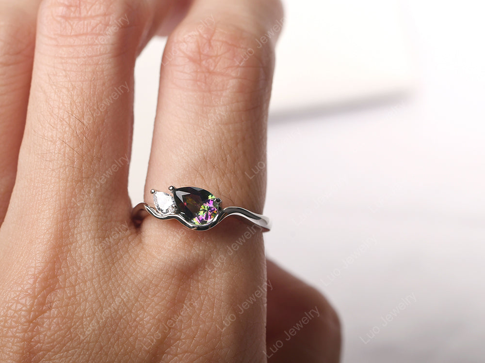 Unique Mothers Rings 2 Stones Mystic Topaz Ring - LUO Jewelry