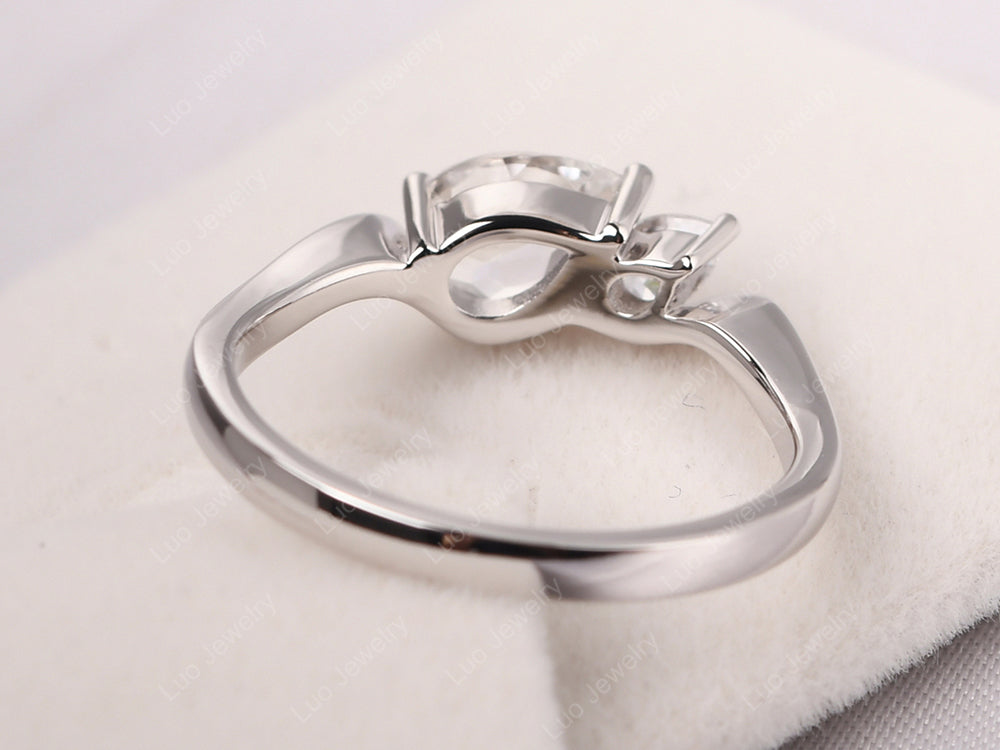 Unique Mothers Rings 2 Stones White Topaz Ring - LUO Jewelry