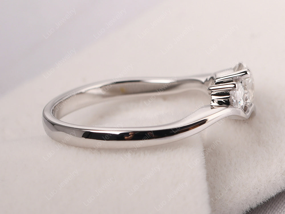 Unique Mothers Rings 2 Stones White Topaz Ring - LUO Jewelry