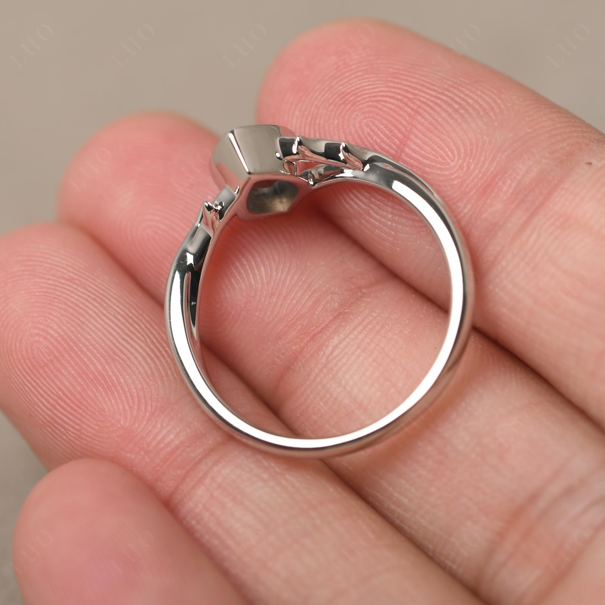 Twig Smoky Quartz Bezel Set Ring - LUO Jewelry
