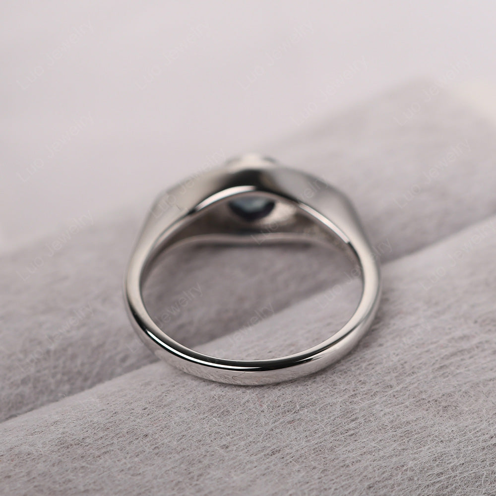 Alexandrite Ring Evil Eye Ring Yellow Gold - LUO Jewelry