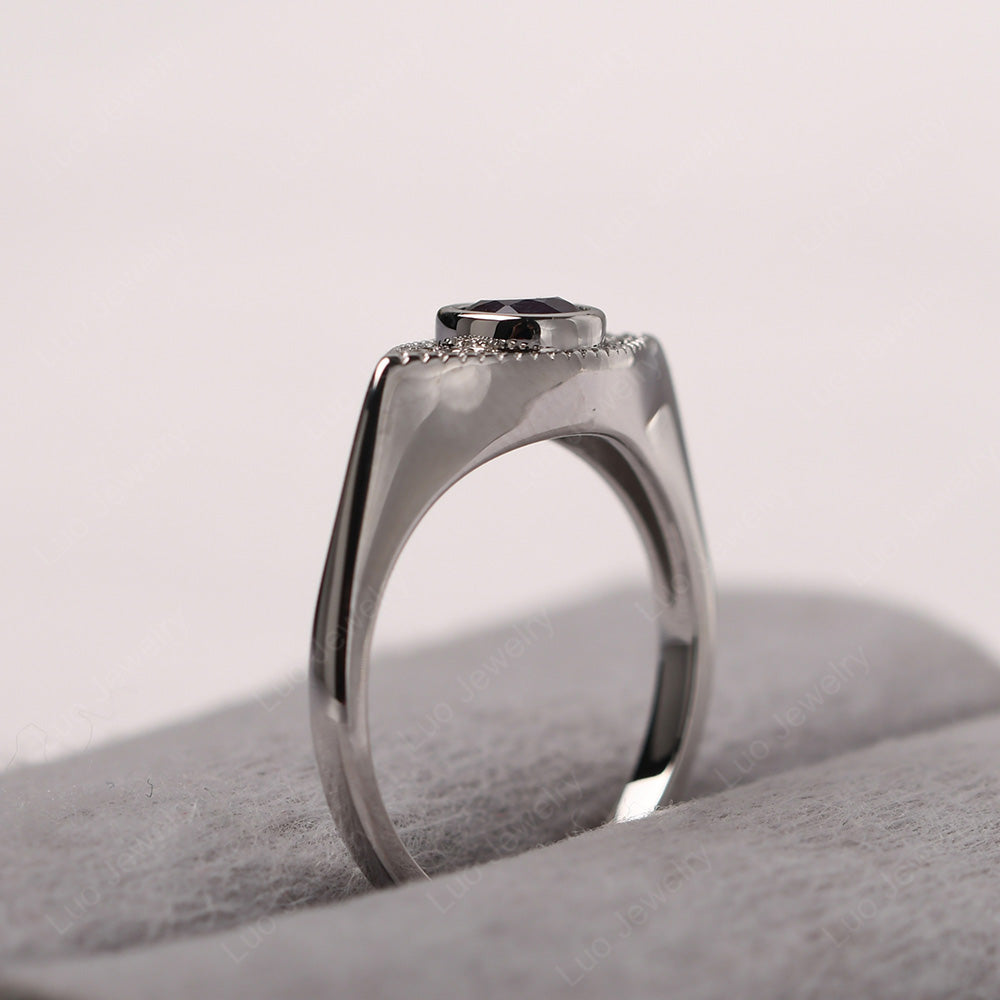 Alexandrite Ring Evil Eye Ring Yellow Gold - LUO Jewelry