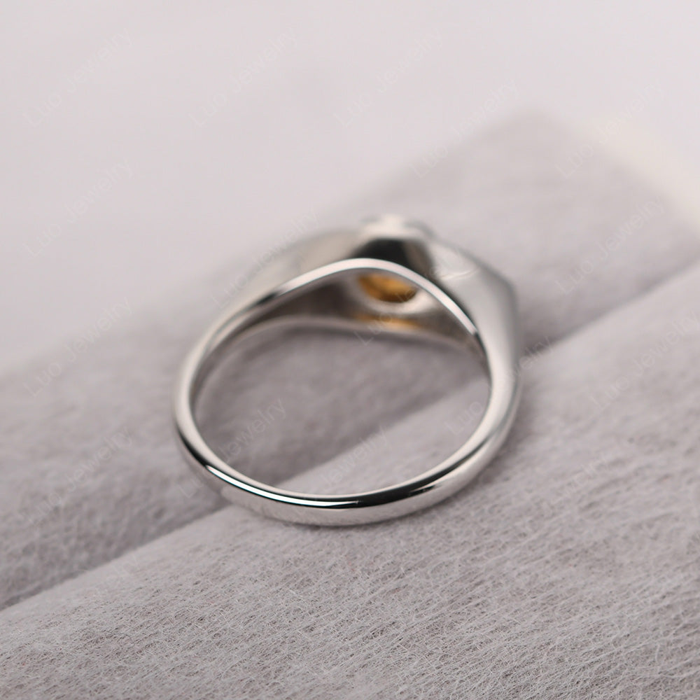 Citrine Ring Evil Eye Ring Yellow Gold - LUO Jewelry