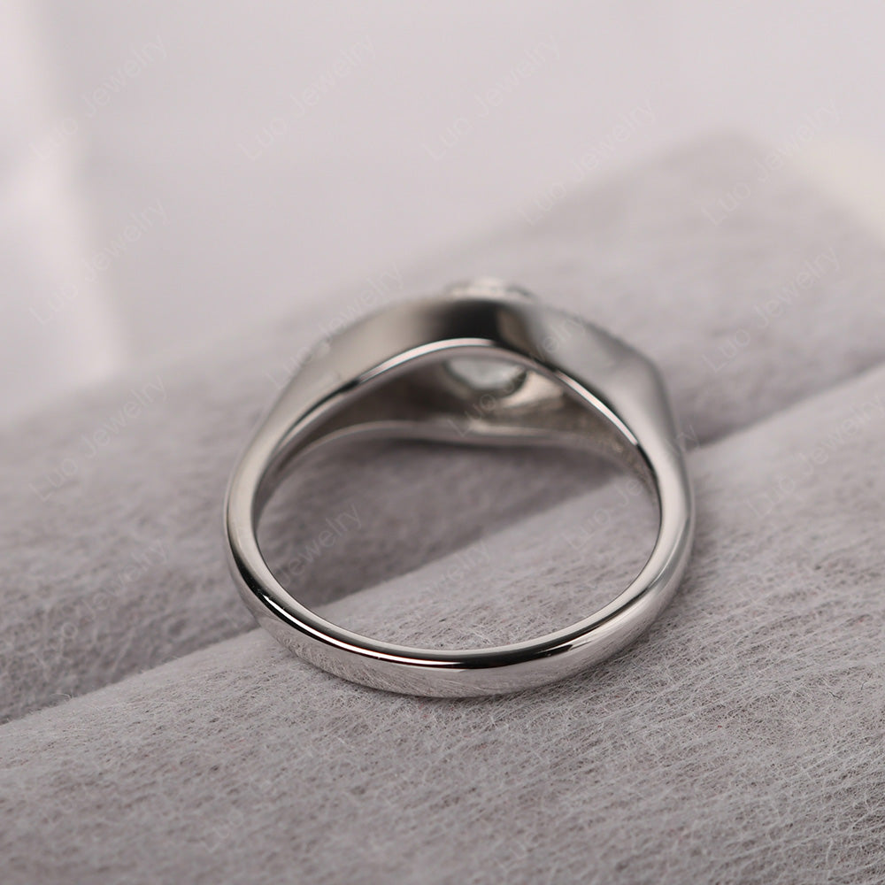 Green Amethyst Ring Evil Eye Ring Yellow Gold - LUO Jewelry