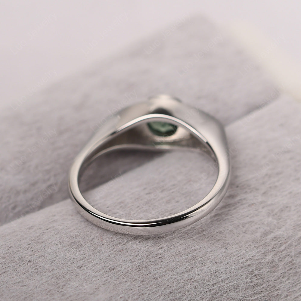 Green Sapphire Ring Evil Eye Ring Yellow Gold - LUO Jewelry