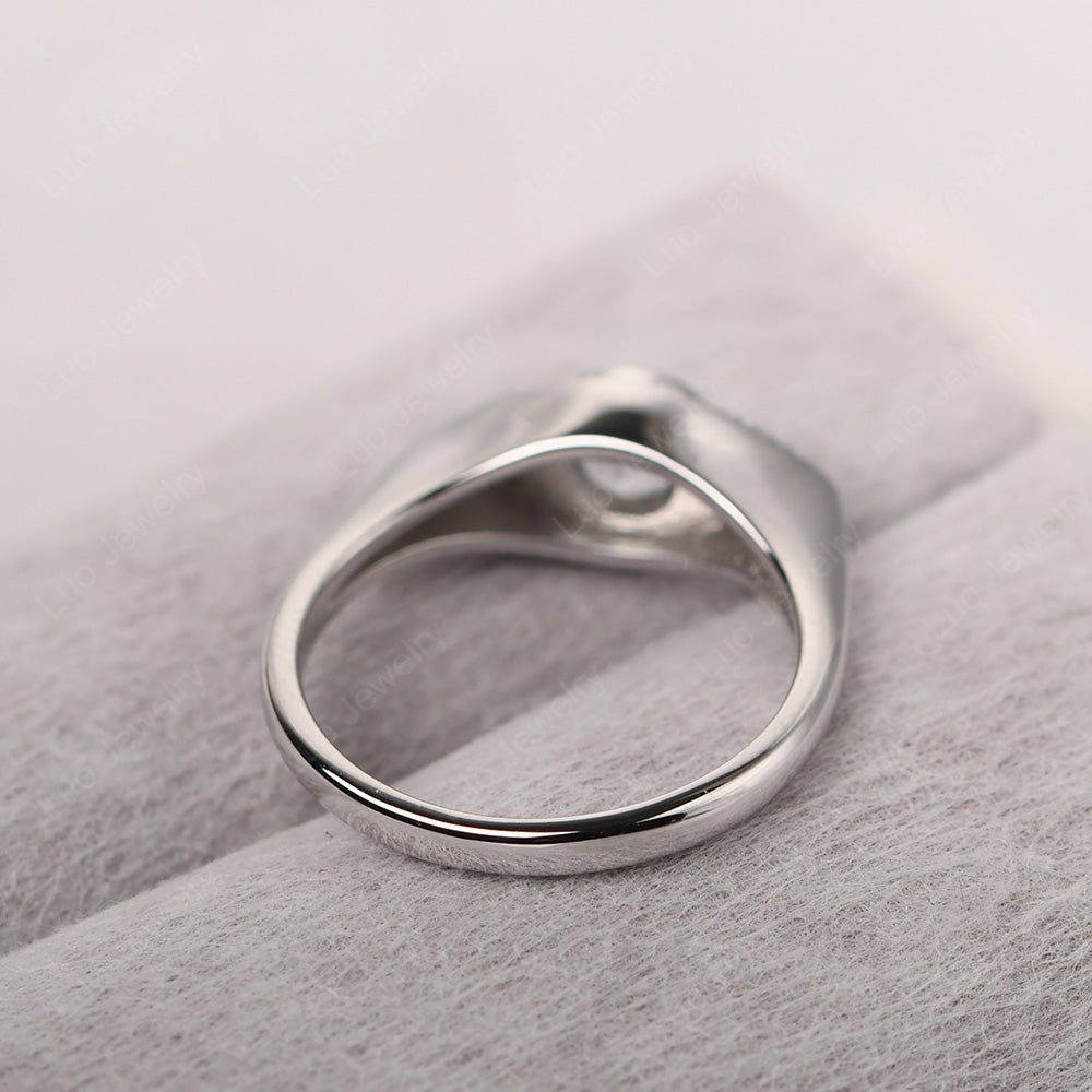 White Topaz Ring Evil Eye Ring Yellow Gold - LUO Jewelry