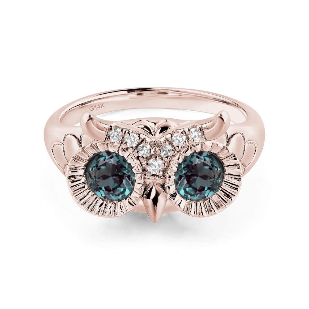 Alexandrite Owl Ring - LUO Jewelry #metal_14k rose gold
