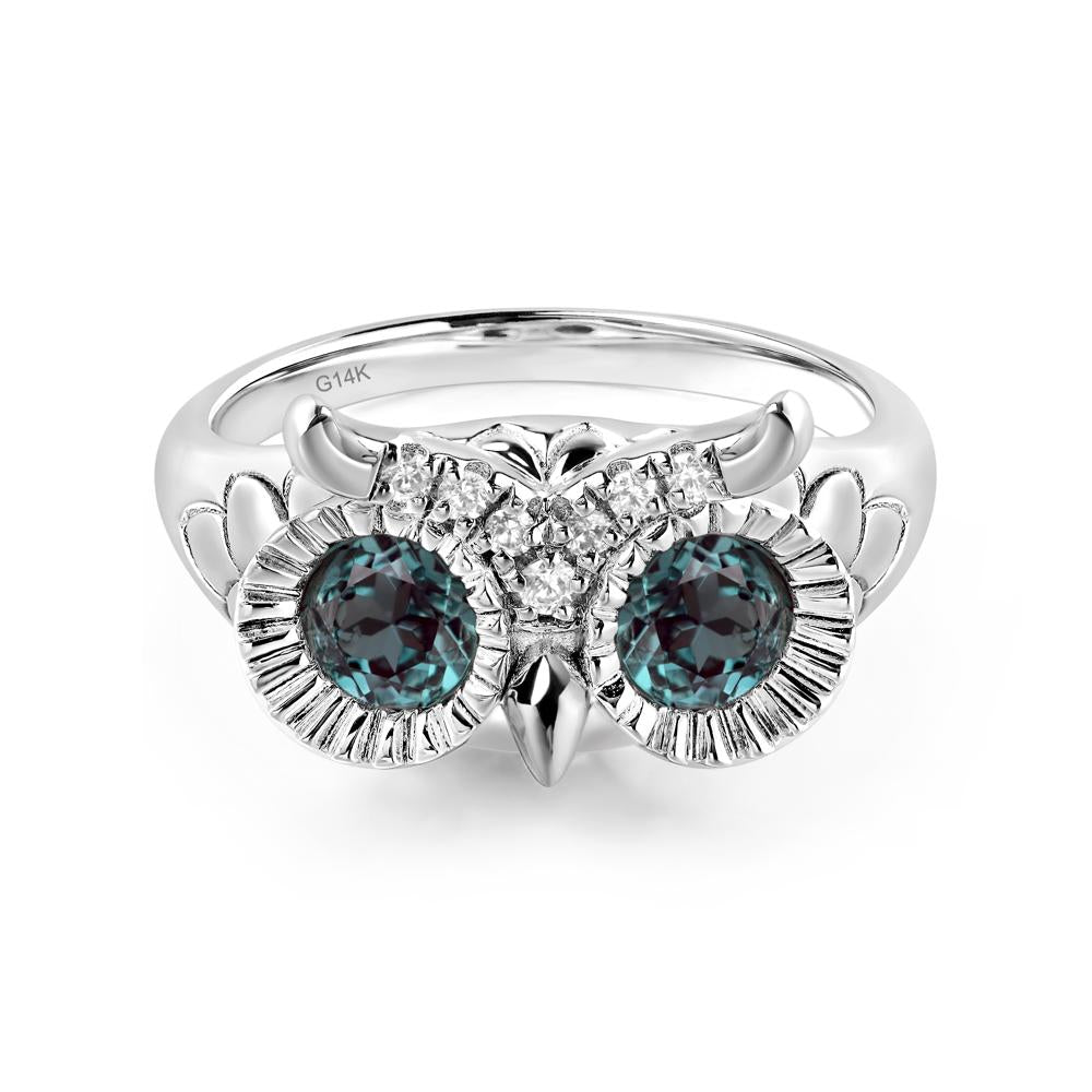 Alexandrite Owl Ring - LUO Jewelry #metal_14k white gold
