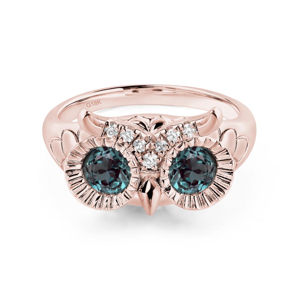Alexandrite Owl Ring - LUO Jewelry #metal_18k rose gold