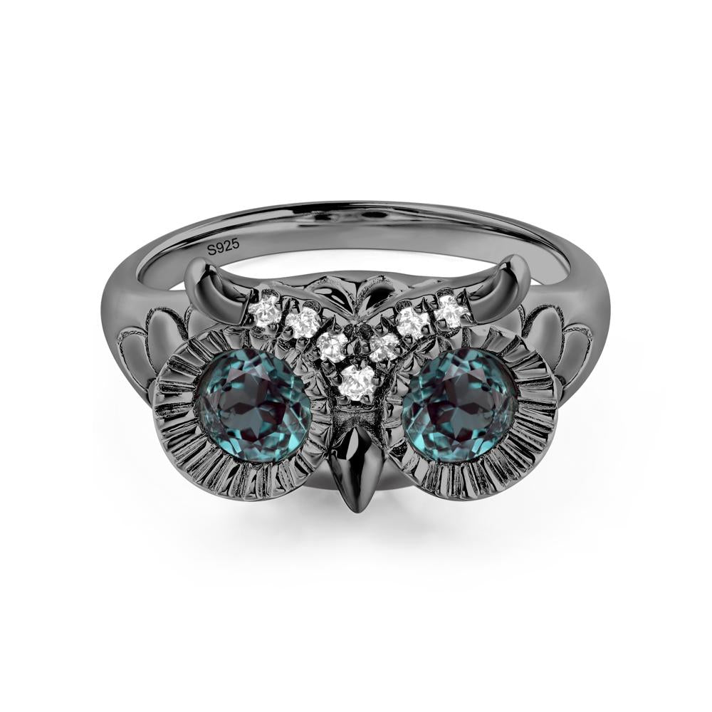 Alexandrite Owl Ring - LUO Jewelry #metal_black finish sterling silver