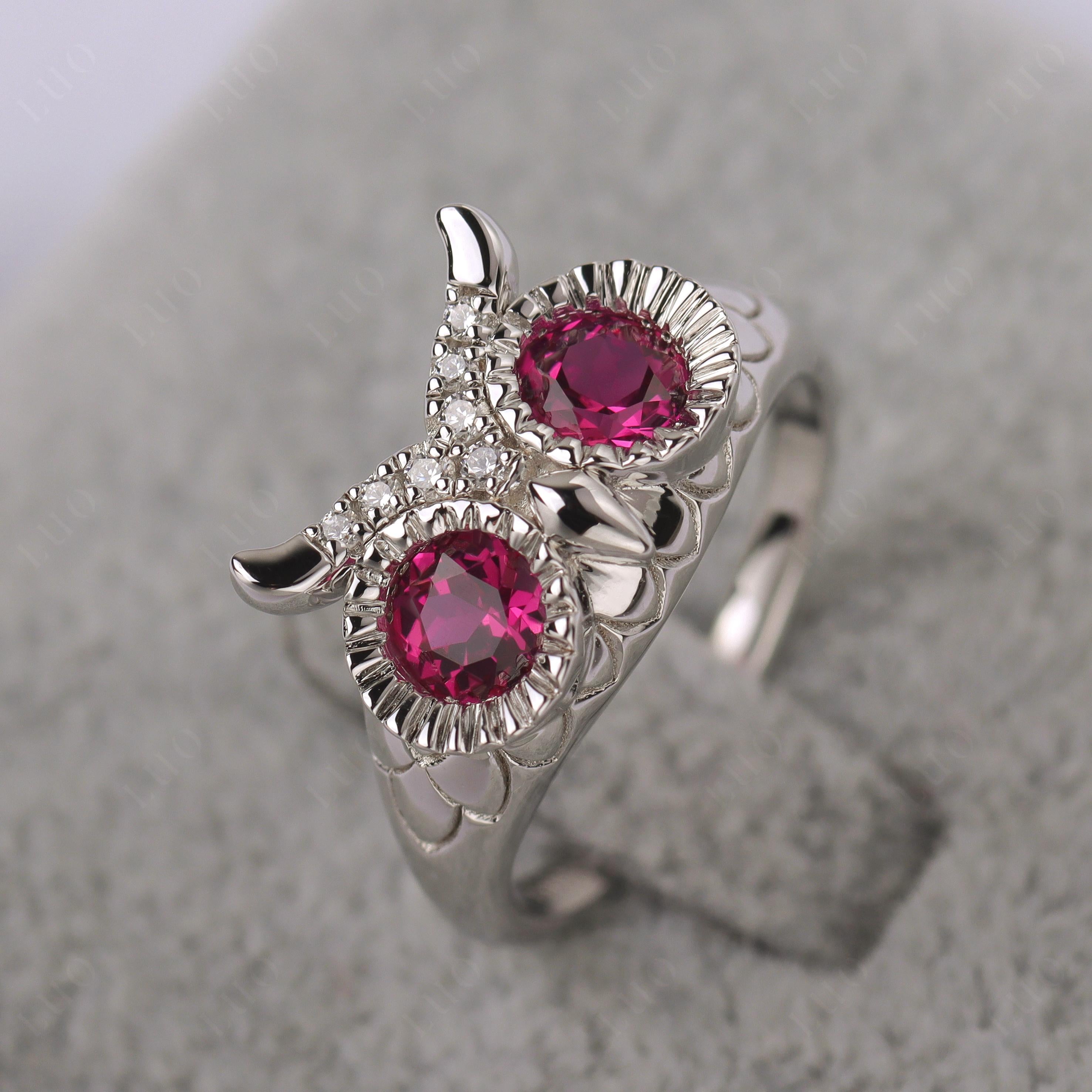 Ruby Owl Ring - LUO Jewelry