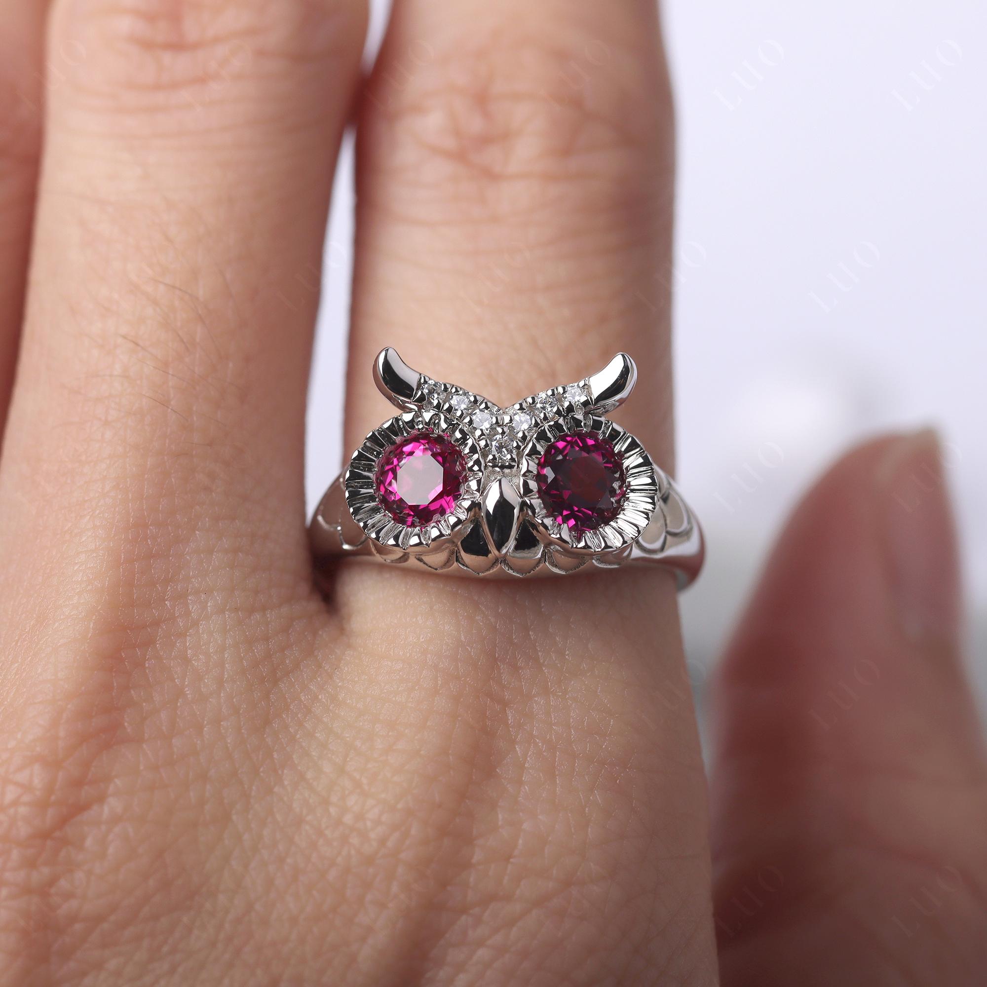 Ruby Owl Ring - LUO Jewelry