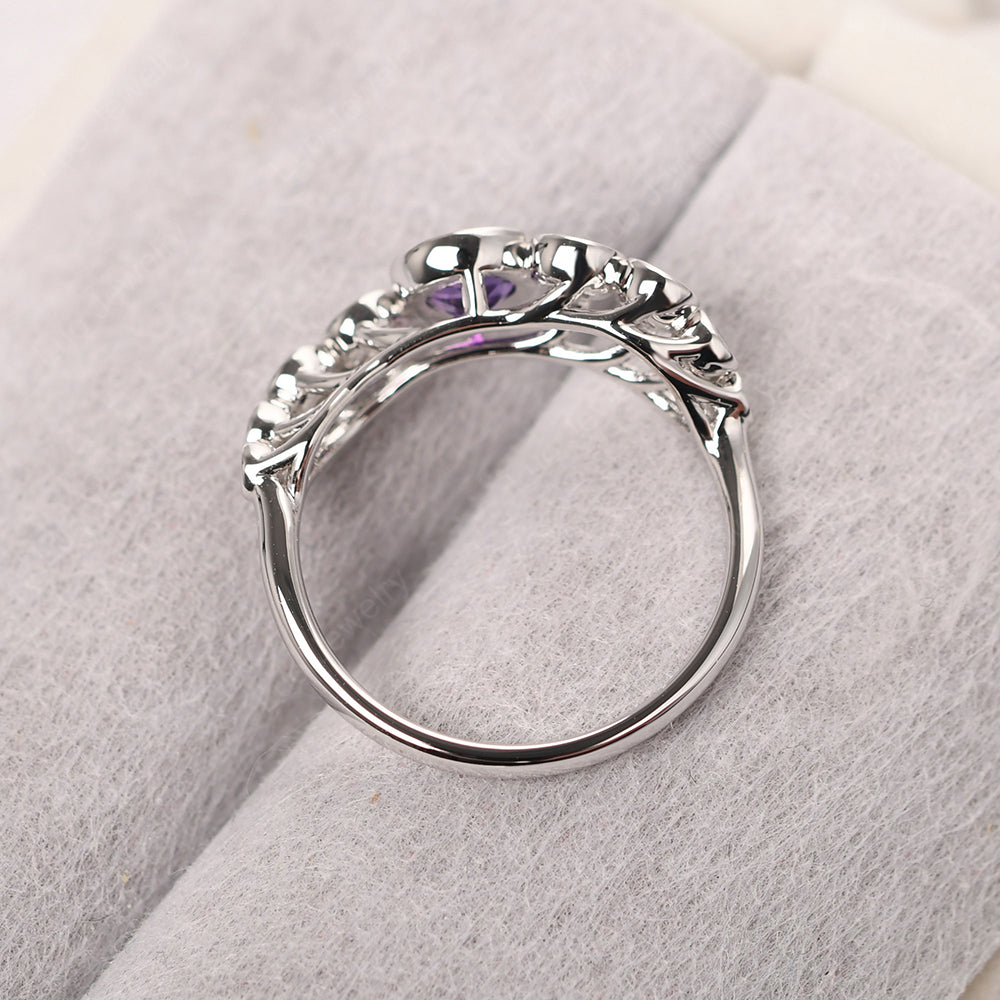 Twisted Multi Stone Amethyst Ring - LUO Jewelry