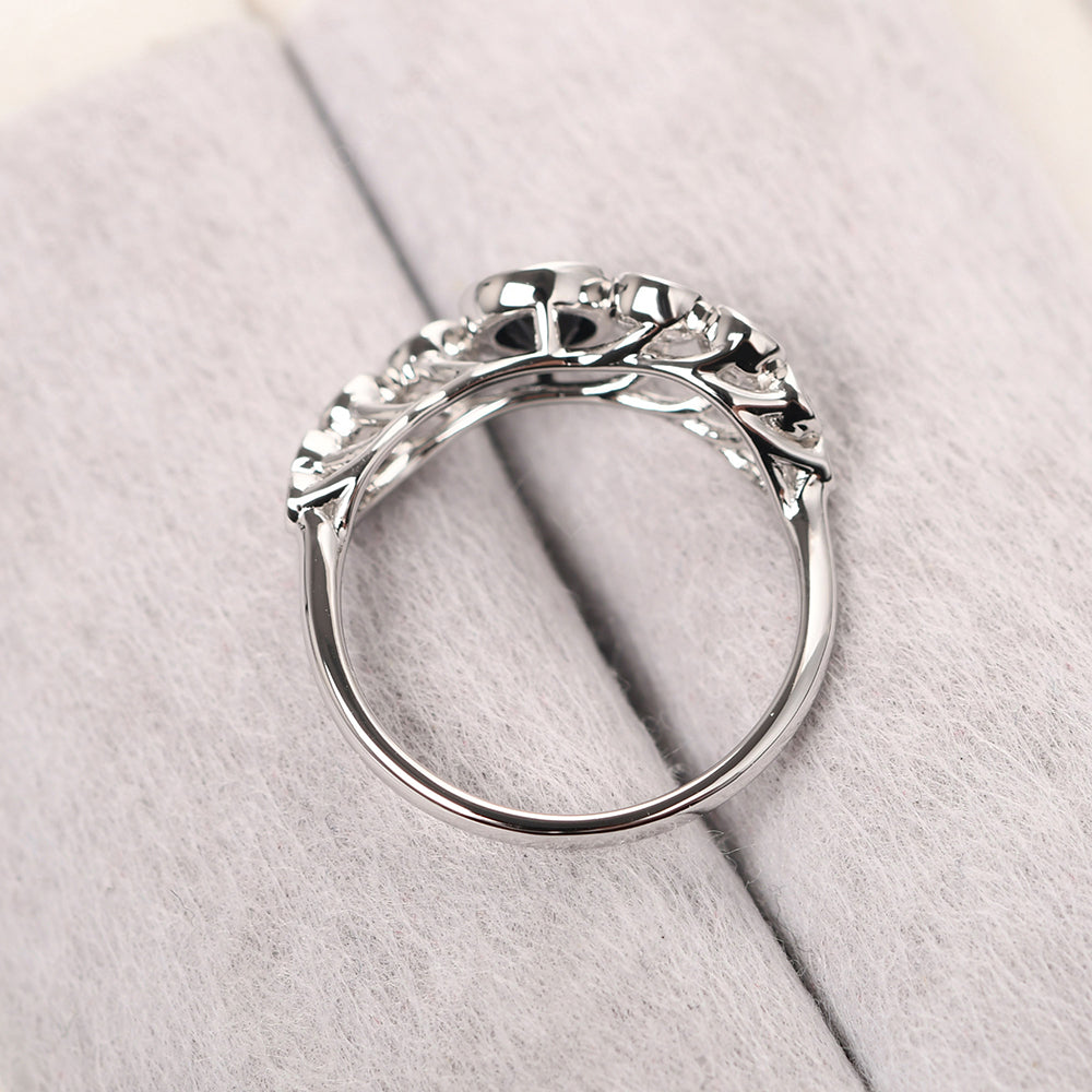 Twisted Multi Stone Black Spinel Ring - LUO Jewelry