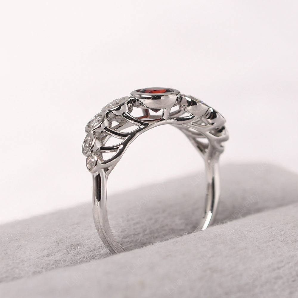 Twisted Multi Stone Garnet Ring - LUO Jewelry