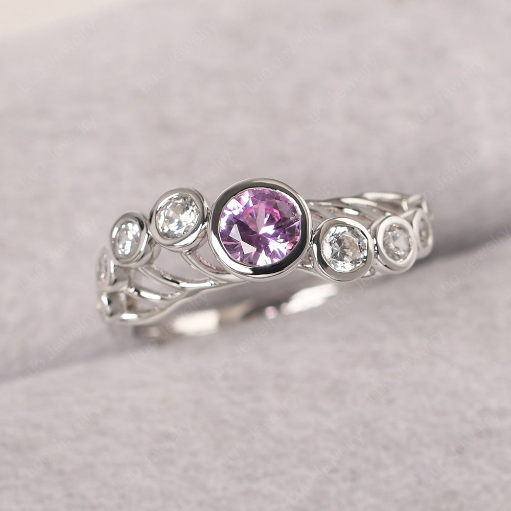 Twisted Multi Stone Pink Sapphire Ring - LUO Jewelry