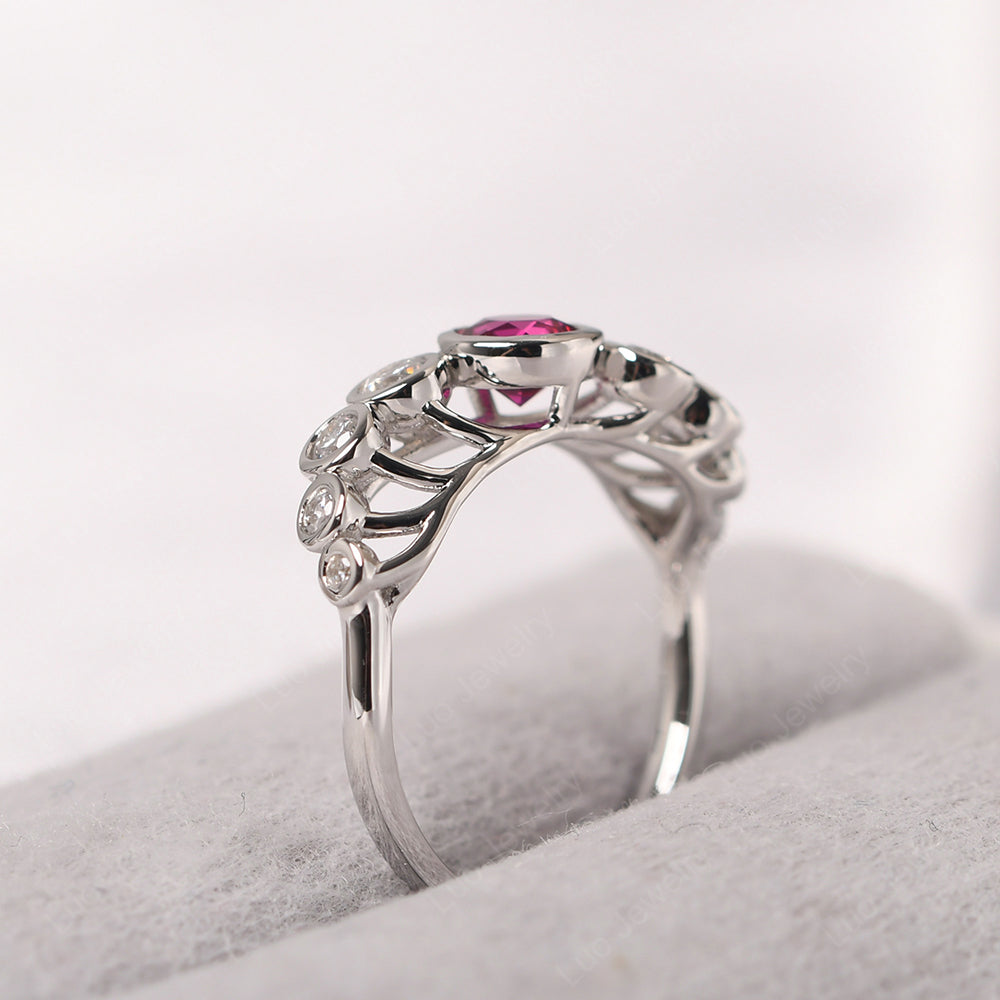 Twisted Multi Stone Ruby Ring - LUO Jewelry