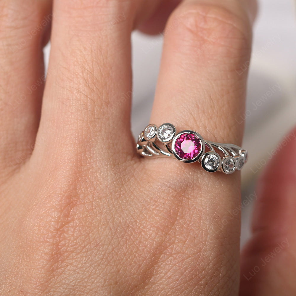 Twisted Multi Stone Ruby Ring - LUO Jewelry