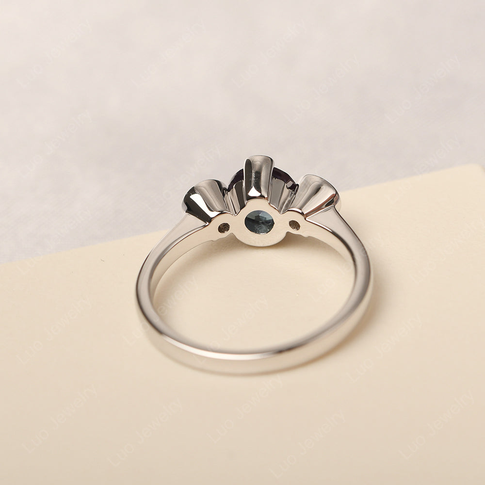 Alexandrite Vintage Bezel Set Engagement Rings - LUO Jewelry