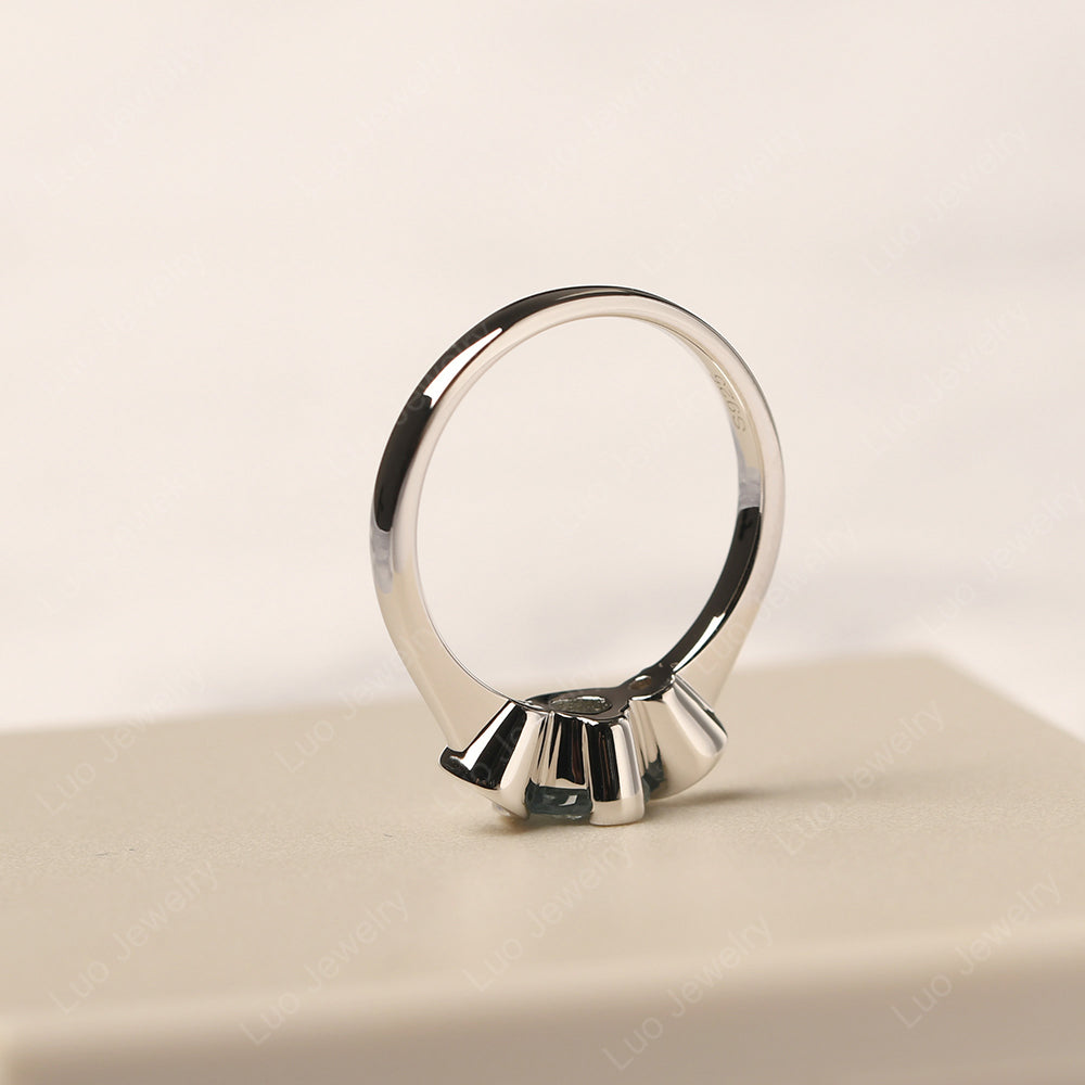 Aquamarine Vintage Bezel Set Engagement Rings - LUO Jewelry