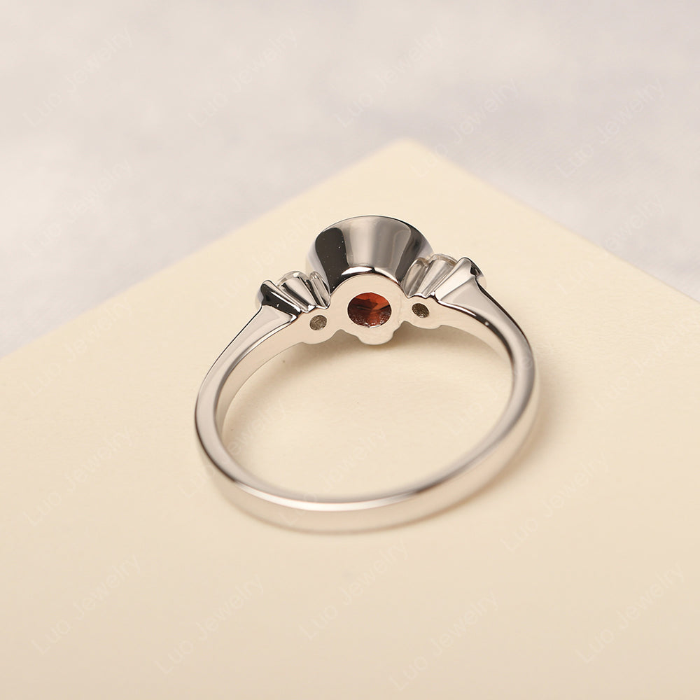 Garnet Vintage Bezel Set Engagement Rings - LUO Jewelry