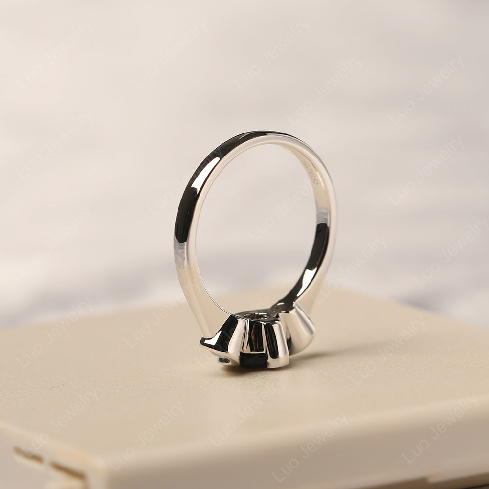 Green Sapphire Vintage Bezel Set Engagement Rings - LUO Jewelry