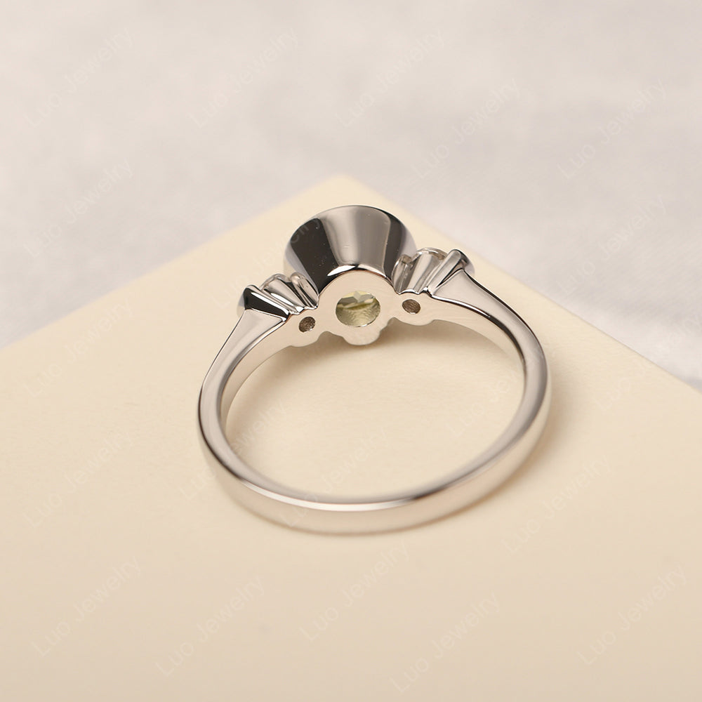 Lemon Quartz Vintage Bezel Set Engagement Rings - LUO Jewelry