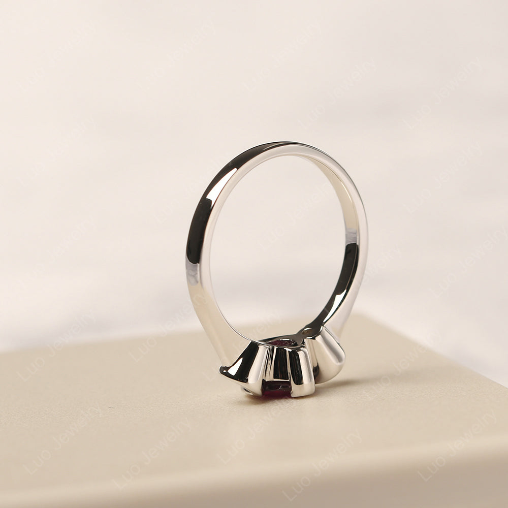 Ruby Vintage Bezel Set Engagement Rings - LUO Jewelry