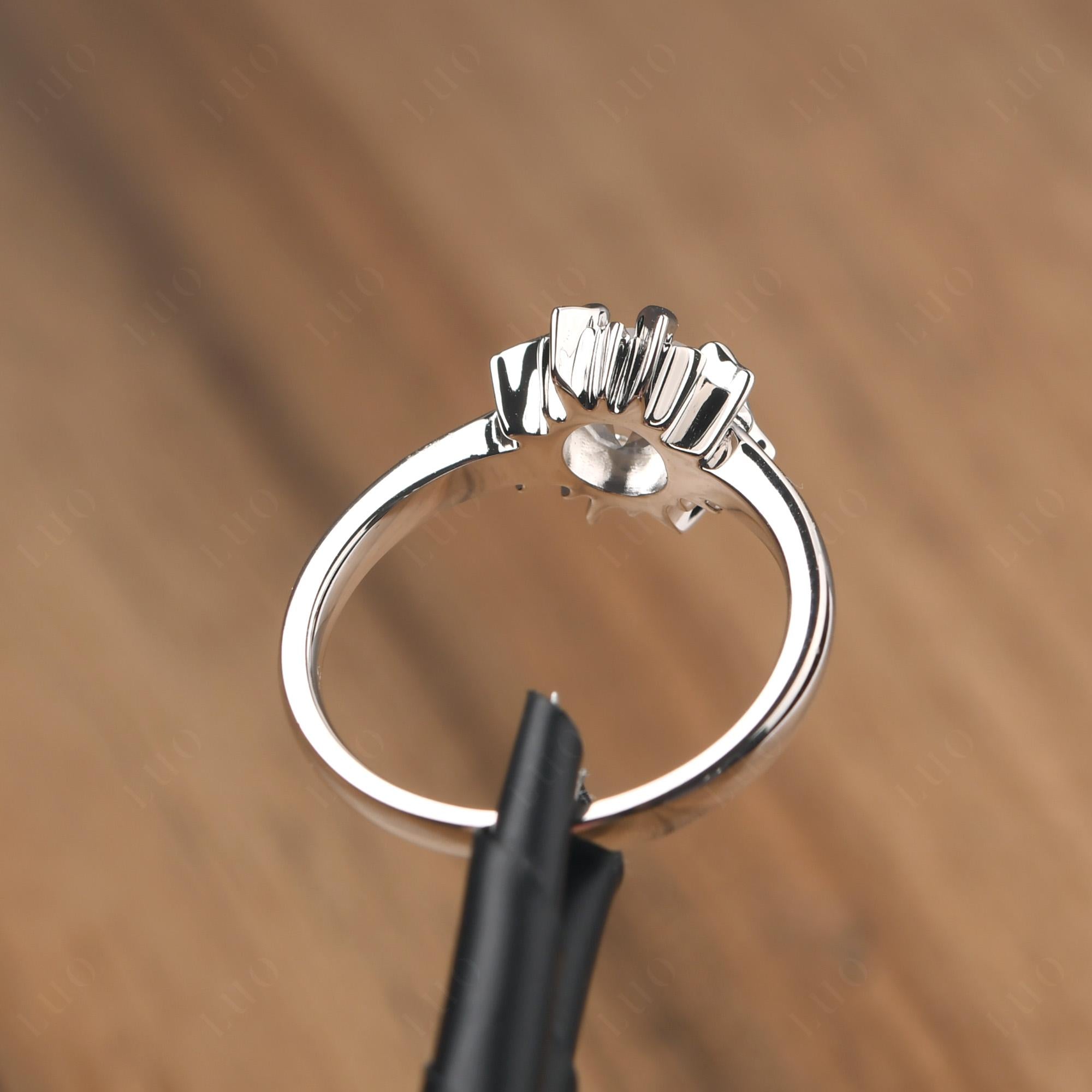 Sunburst White Topaz Solitaire Ring - LUO Jewelry