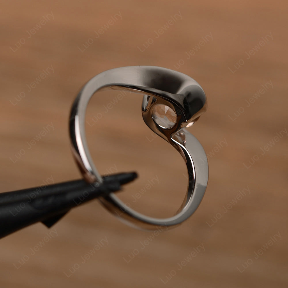 Morganite Solitaire Bezel Set Engagement Ring - LUO Jewelry