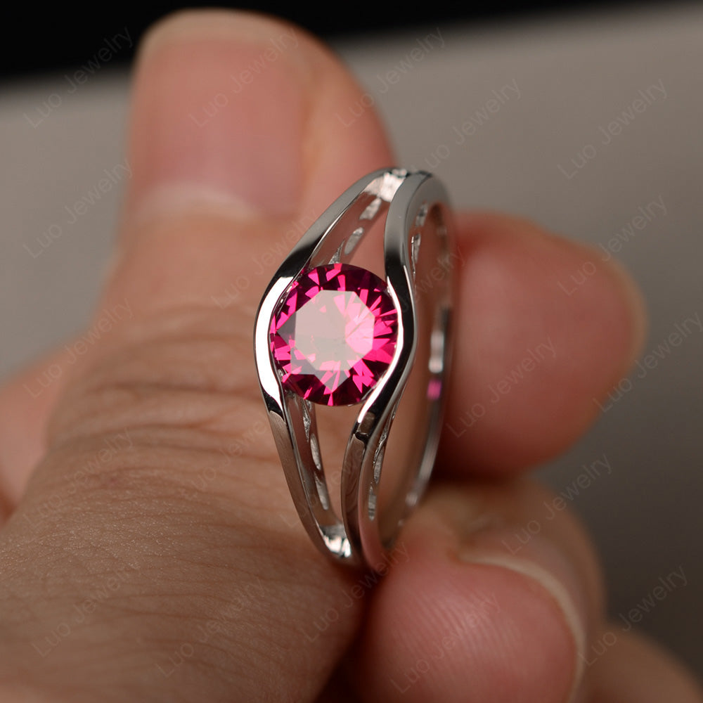 Ruby Unique Solitaire Engagement Ring | LUO