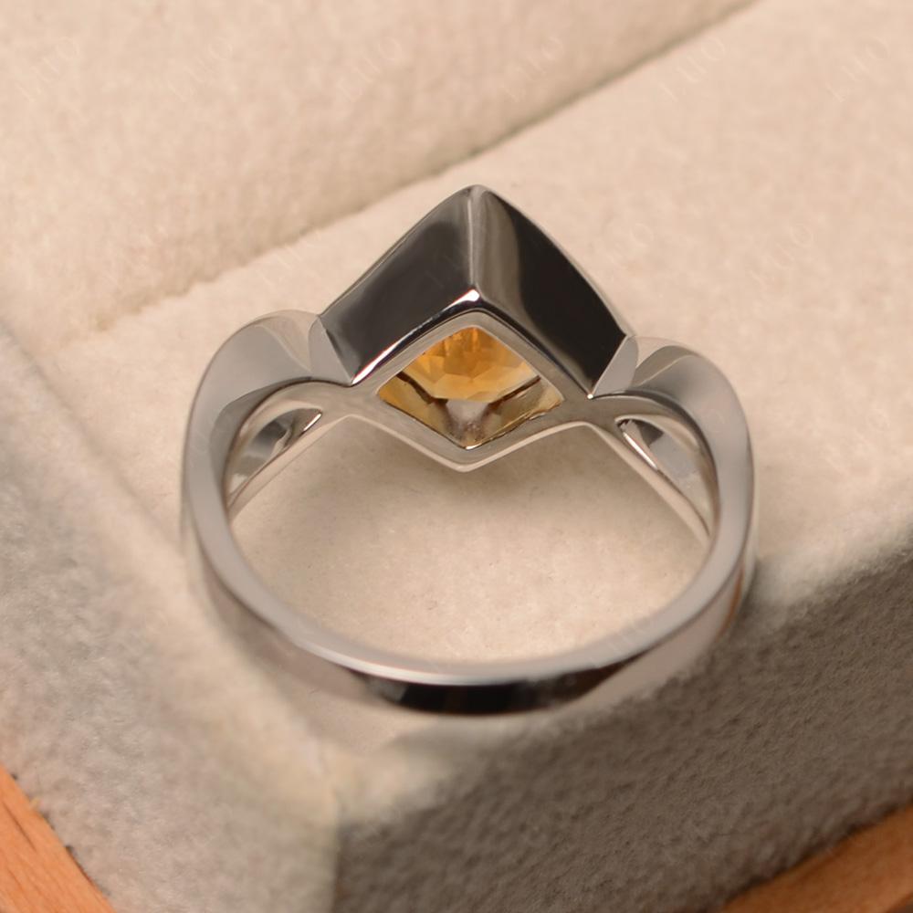 Citrine Bezel Set Infinity Solitaire Ring - LUO Jewelry