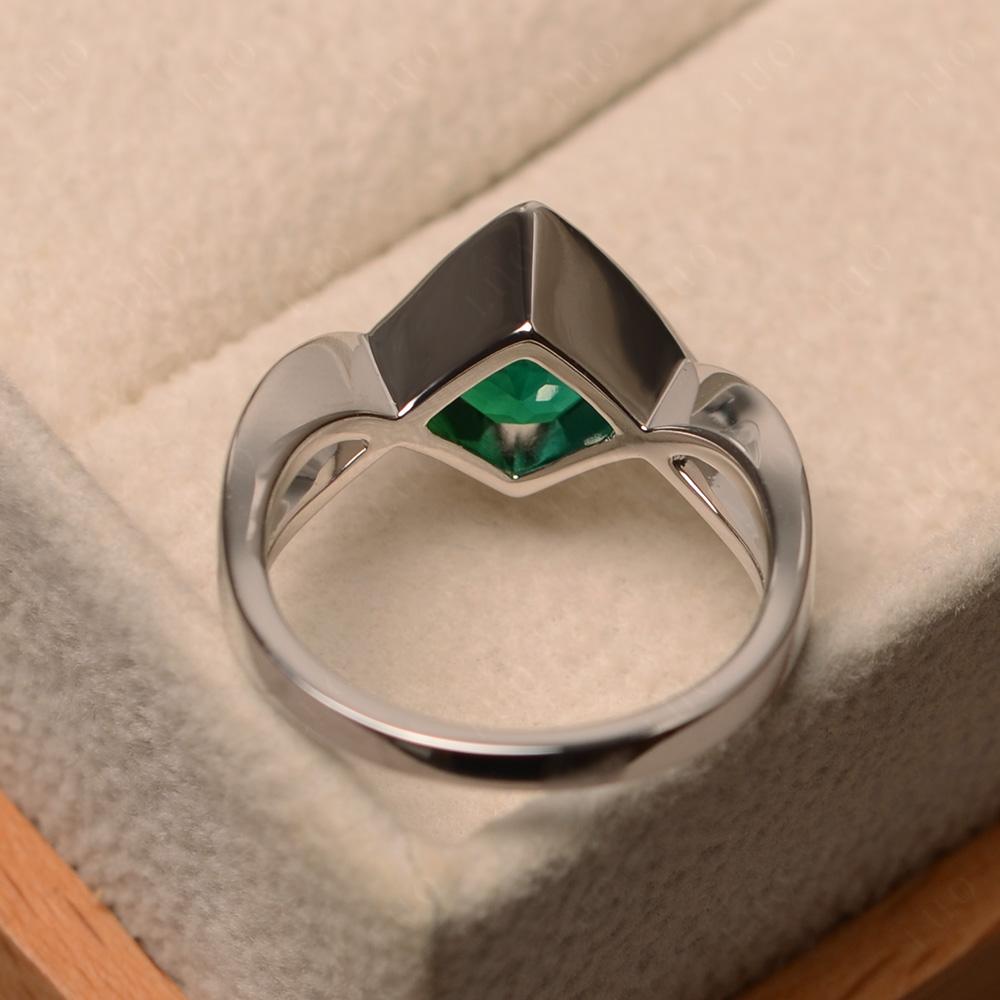 Emerald Bezel Set Infinity Solitaire Ring - LUO Jewelry