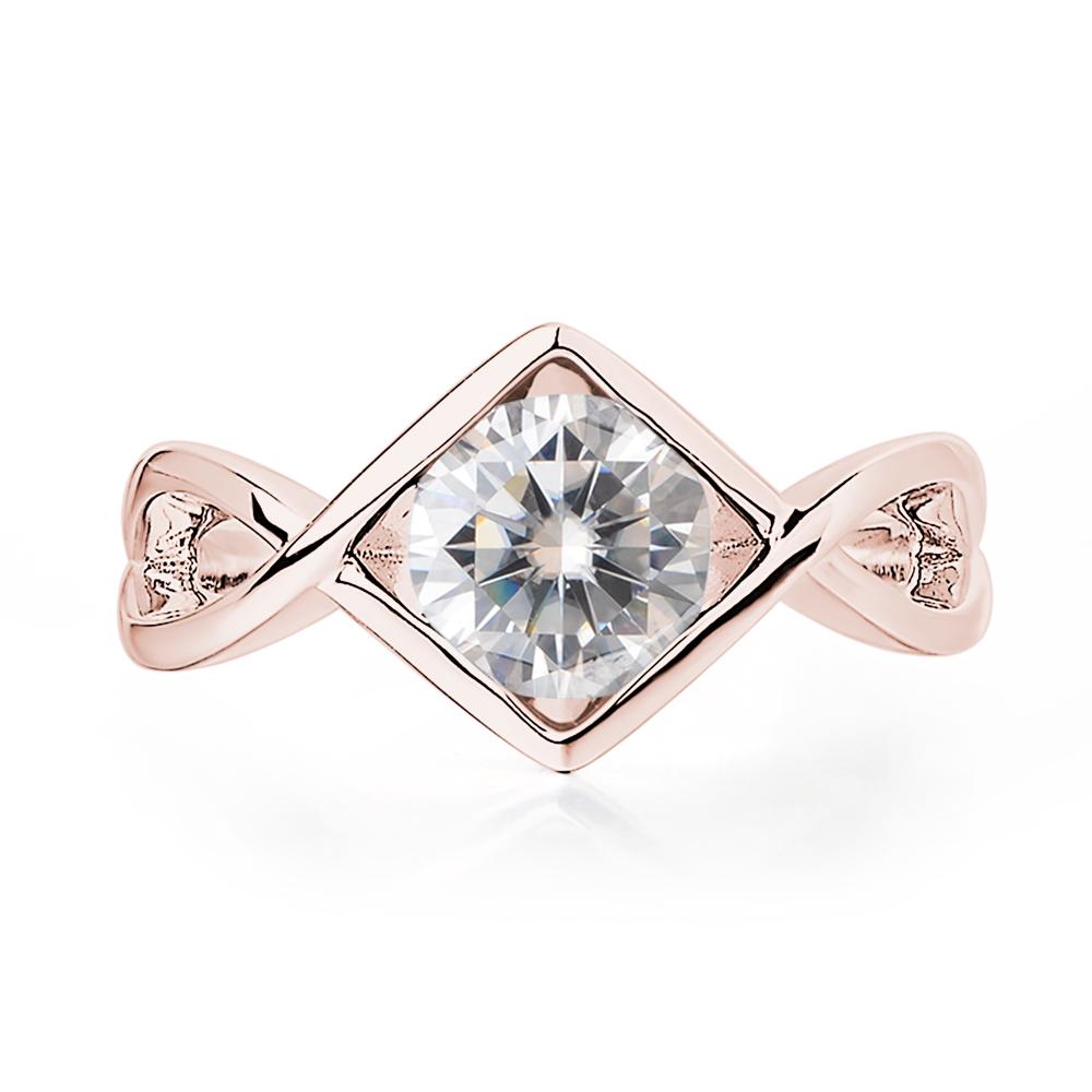 Moissanite Bezel Set Infinity Solitaire Ring - LUO Jewelry #metal_18k rose gold